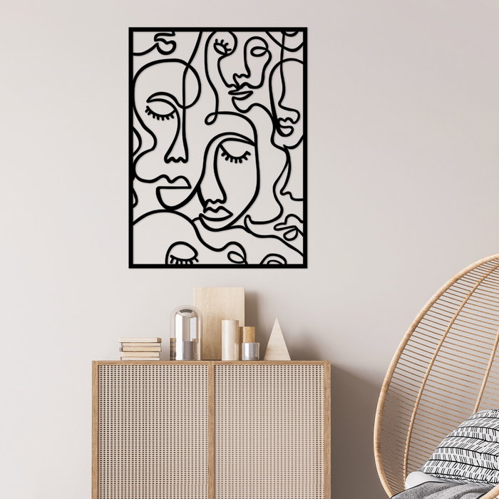 Wallity Faces 2 - Escultura de Pared de Metal Negra Wallity Faces 2 - Escultura de Pared de Metal Negra